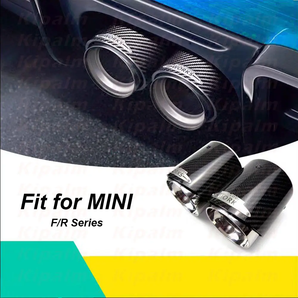 MINI Mulffer Pipe Carbon Fiber Twill Exhaust tip for BMW MINI F54 F55 F56 F57 F60 R55 R56  Exhaust System Tail Throat