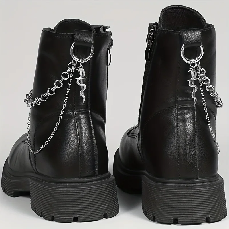 2 Pieces Gothic Punk Style Snake & Sword Pendant Shoe Charms, Unisex, for Halloween Parties and Daily Wear