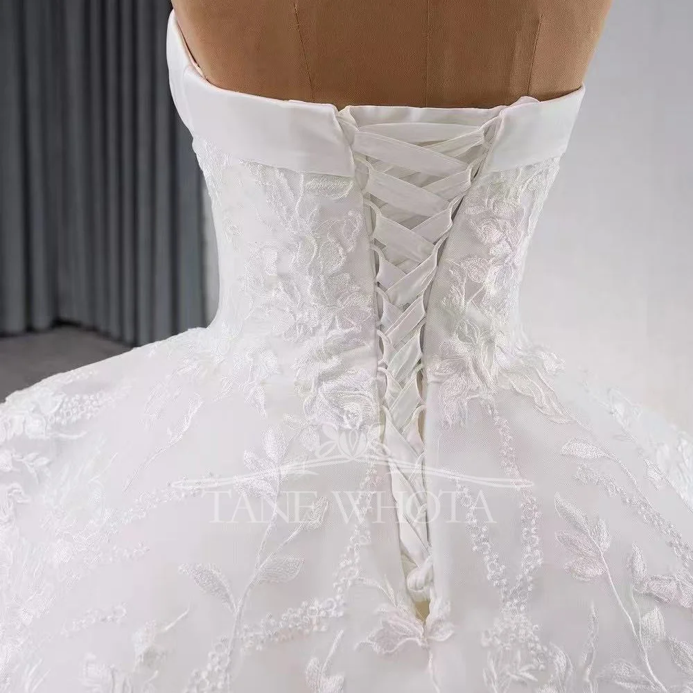 Милое белое кружевное бальное платье Свадебное платье из органзы XXL Самый популярный Vestido De Novia
