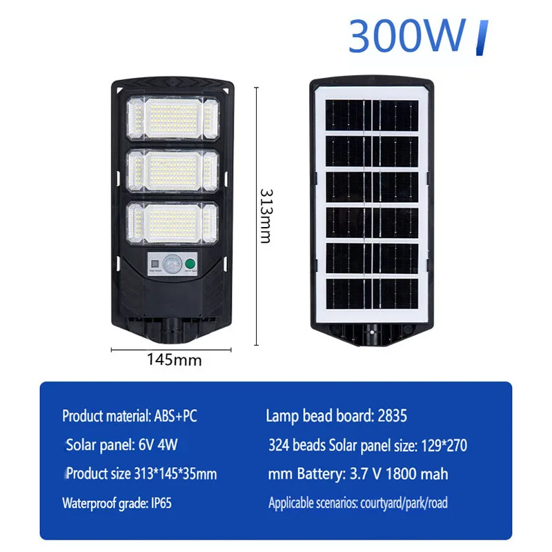 LED Solar Lights Outdoor Waterproof Motion Sensor Street Lighting With 3 Mode for Garden Patio Path Remote Control Yard Light