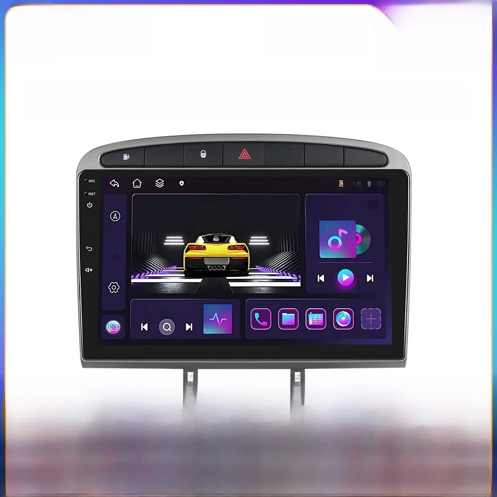 Podofo 6 + 128G CarPlay Android Auto 2 Din Autoradio voor Peugeot 308 408 2007-2015 Multimedia Video speler GPS Stereo Head Unit - afbeelding 2