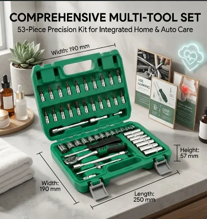 

53 Piece 24 Tooth Auto Repair Tool Kit Maintenance Hardware Set Household Repair Combination