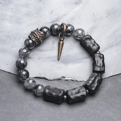 Black Rutilated Quartz Bracelet Dainty Crystals Ebony Health Unisex Jewelry Unique Encanto Personalized Bracelet Wholesale Item