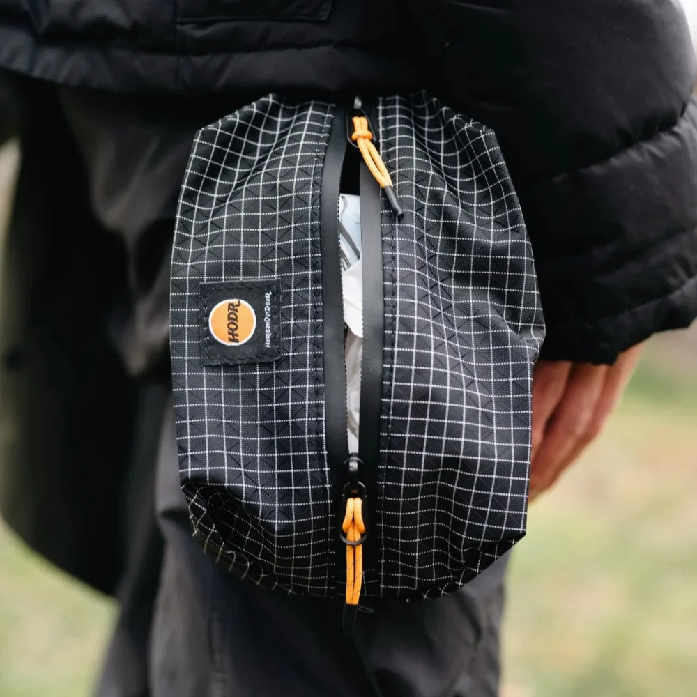 [HODRGEAR] Outdoor-Tasche Dyneema-Tasche Schwarz UHMWPE-Beutel Wasserdichter Aufbewahrungsbeutel für Outdoor-Camping Wandern Trekking für Elektronik