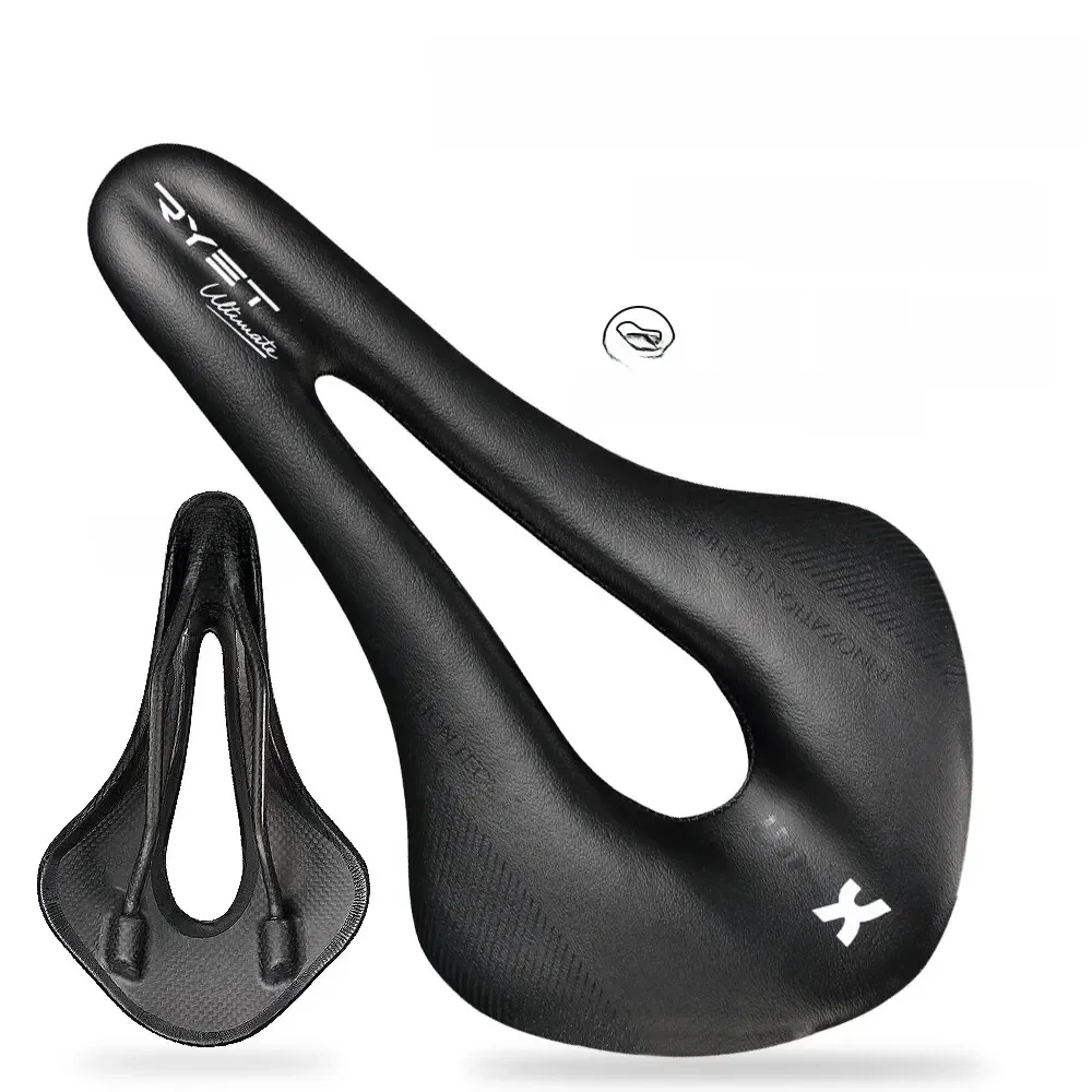 AliExpress RYET Carbon Bike Saddle Ultralight Leather Road Bike MTB Racing Pu Soft Seat Cushion Bicycle OVAL