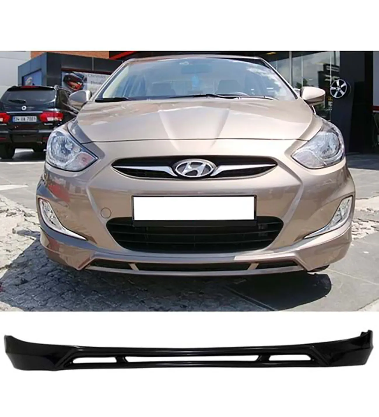 For Hyundai Accent Blue Trend Front Insert 2011 2012 2013 2014 2015 2016 2017 2018 2019 Abs Plastic Front Lip - Diffuser Spoiler