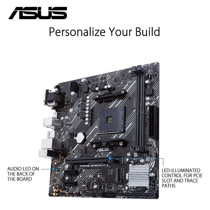 AMD B450 Motherboard ASUS PRIME B450M-K II Socket AM4 DDR4 64GB USB 3.2 M.2 Support AMD Ryzen 5000 Series Processors Mainboard