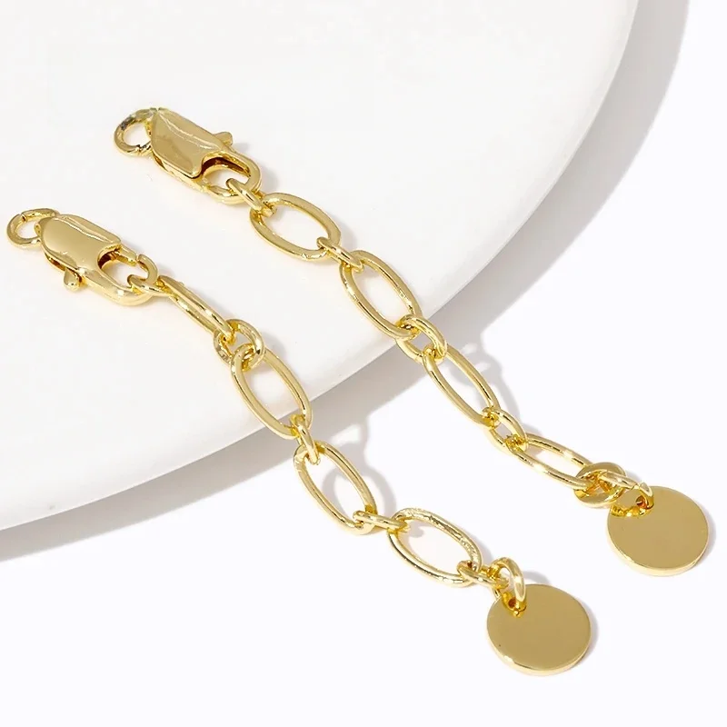 18K Vergulde 6CM Verlengketting Voor Sieraden Maken DIY Accessoires, Staartketting Met Kreeft Sluitingen Connectors Voor Armbanden - afbeelding 2