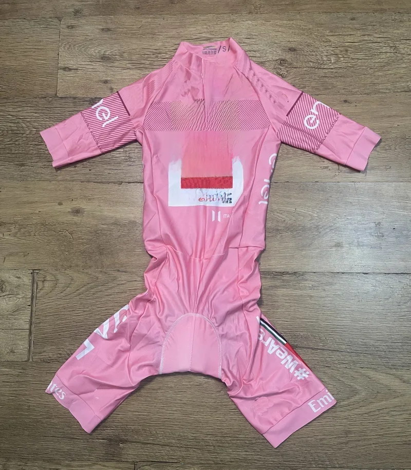 AliExpress NONE LASER CUT Skinsuit 2024 UAE TEAM ITALIA PINK Bodysuit SHORT Cycling Jersey Bike Bicycle Clothing Maillot Ropa Ciclismo