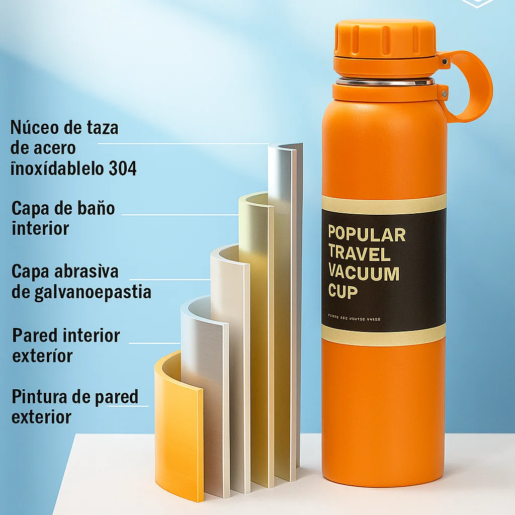 ترمس من الفولاذ المقاوم للصدأ سعة 1000 مل، Pya-3 مع جدار عازل مزدوج، تصميم محكم ومقاوم، مثالي للقهوة أو الشاي أو الماء أو العصائر، محمول للمكتب أو السفر أو صالة الألعاب الرياضية أو التخييم، 5 ألوان مختلفة.