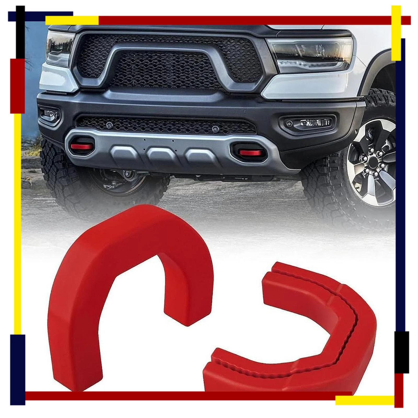 

2 шт. силиконовые чехлы для фаркопа для Dodge RAM 1500 2019 2024 аксессуары для грузовиков, защита бампера