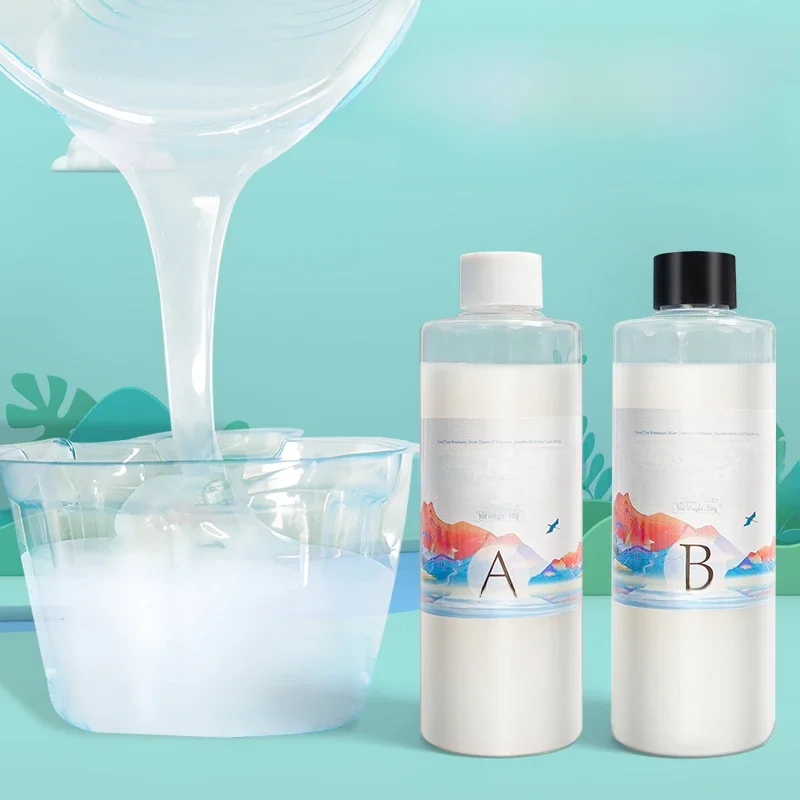 Bricolage Silicone moule faisant AB 1:1 caoutchouc liquide Silicona Liquida Para moule à durcissement rapide moule faisant Silicone Kit durci 200g 500g