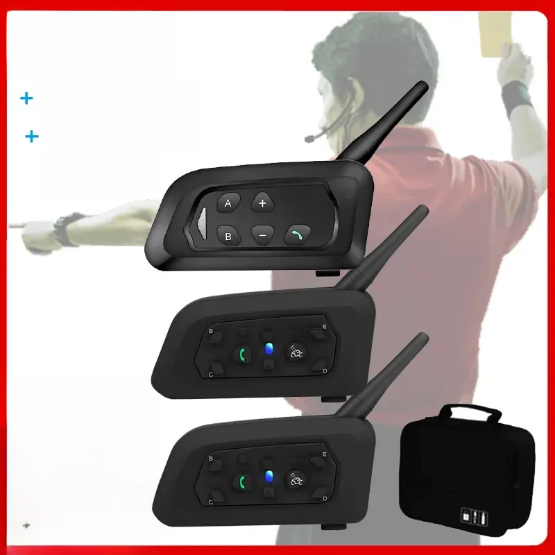 Ejeas v4c plus + v6c prox2 futebol 3 árbitro interfone fone de ouvido 1200m futebol completo duplex
