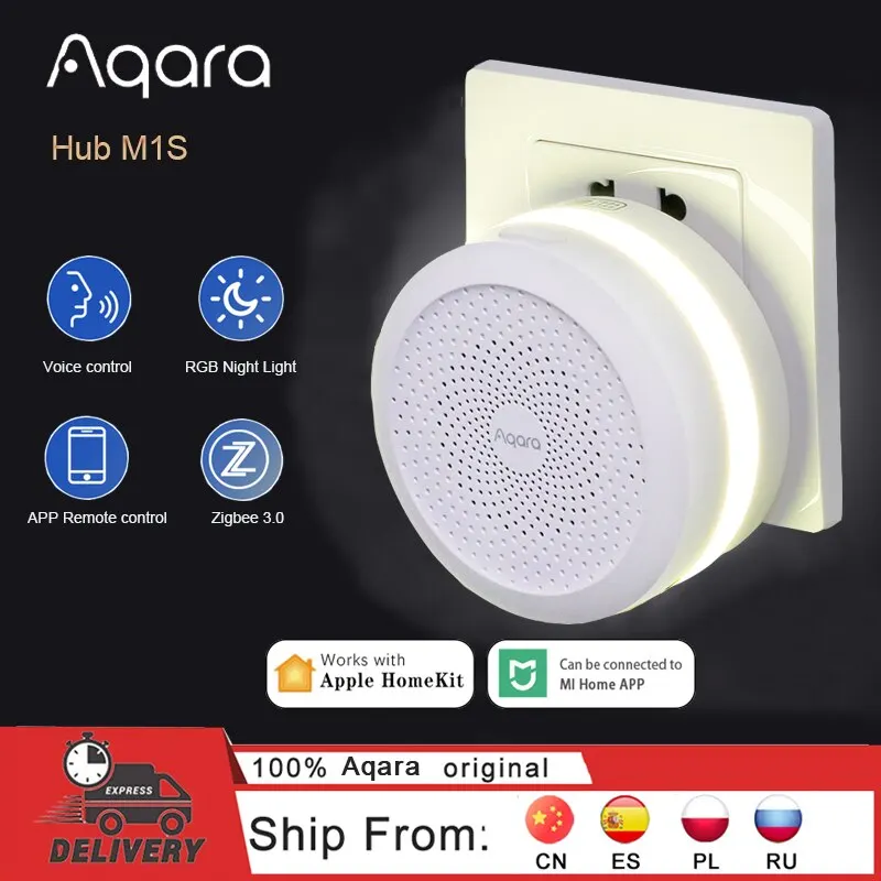 2024 New Aqara M1S Hub Smart Gateway M1S 2.4G WIFI ZigBee 3.0 RGB E1 Hub Gateway Night Light for Apple Homekit and xiaomi Home