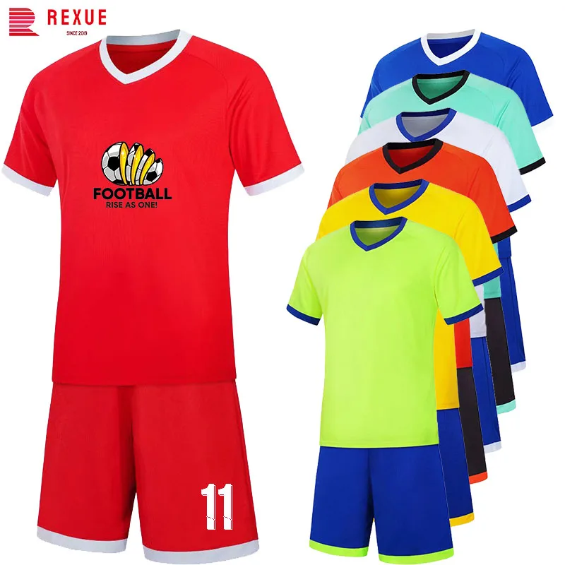 New Men Children Football Jersey Set For Children Adult Customize Uniform Top Quality Breathable Quick Dry Fabric 23 24 Season