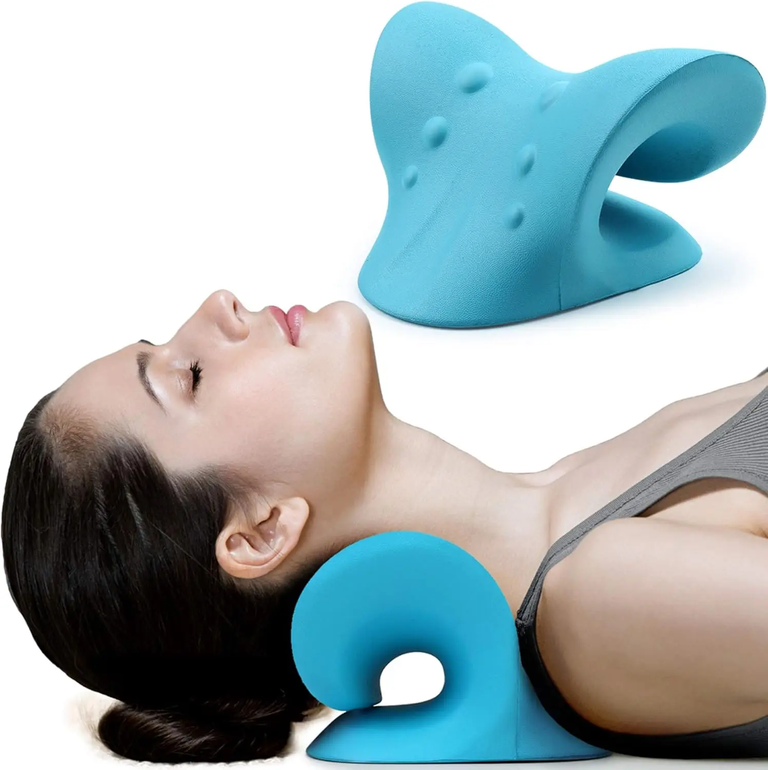 Neck Stretcher for Pain Relief, Neck and Shoulder Relaxer Cervical Traction Device Pillow for Muscle Relax and TMJ Pain Relief