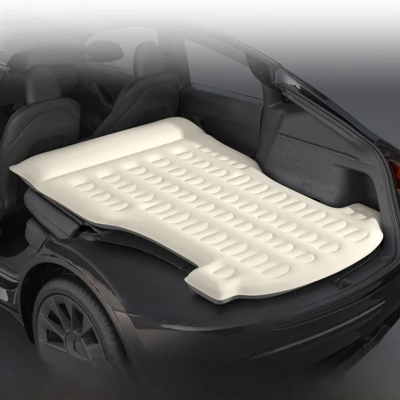 NovaAcc Car Air Bed for Tesla Model Y Portable Car Rear Folding Bed Camping Inflatable Mattress Flocking Surface With Air Pump