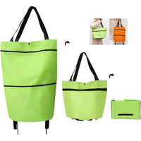 2-in-1 foldable shopping cart, shopping bag trolley and wheels, portable rolling handbag, shopping bag and wheels, waterproof tr