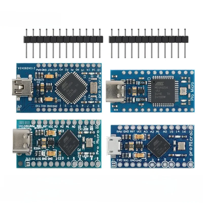1 szt.-10 szt. Pro Micro ATMEGA32U4-AU MU 5V/16MHZ Moduł Mikrokontrolera Mini USB Typu-C do Arduino Leonardo R3 Zastępuje ATmega328 — zdjęcie 2
