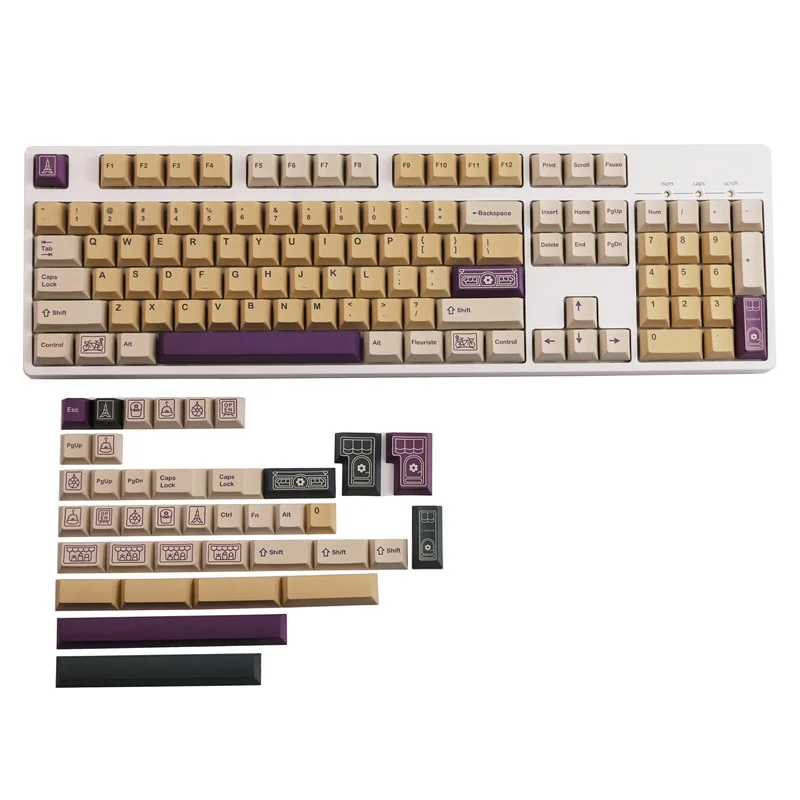 

Клавиши GMK для механической клавиатуры GH60 GK61 GK64, 140 клавиш, вишневый профиль PBT, сублимационная механическая клавиатура