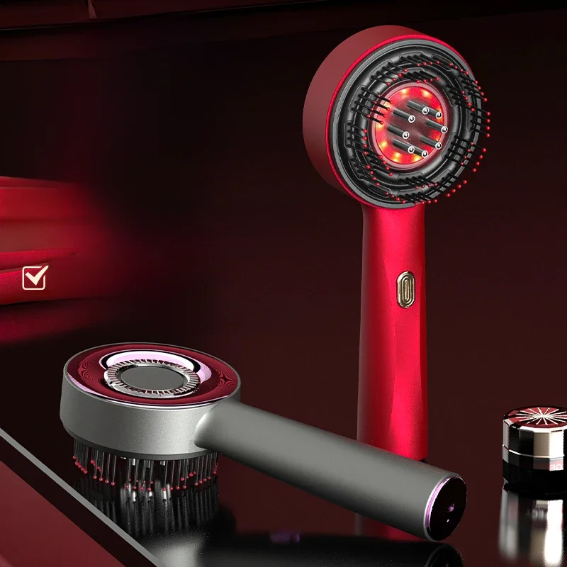 Elektrische Trillingen Massage Kam Rood Licht Therapie Haargroei Massage Hoofdhuid Borstel Anti Haaruitval Vloeibare Olie Applicator Haarverzorging - afbeelding 2