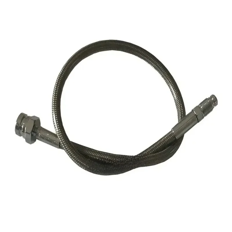 Linia węża oleju hamulcowego motocykla pokryta PU Rura PTFE w oplocie ze stali nierdzewnej z sześciokątnym złączem i zegarem zewnętrznym — zdjęcie 2