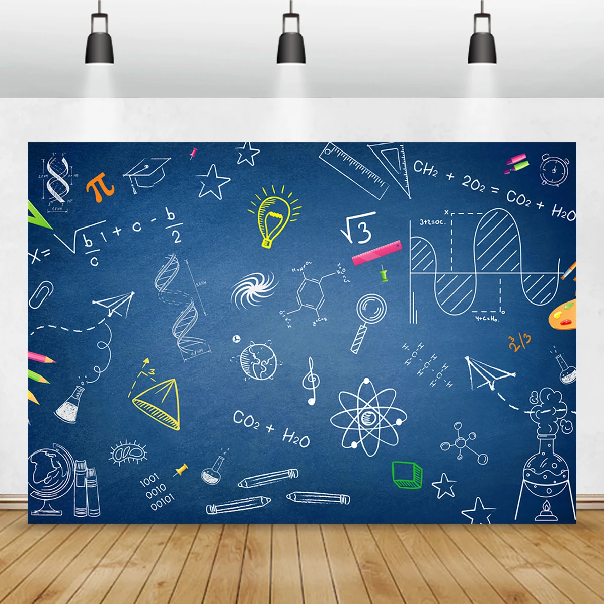 Welcome Back To School Banner Backdrop Science Math Blackbord Wall Decorations 10x6ft Fabric Welcome  Photography background