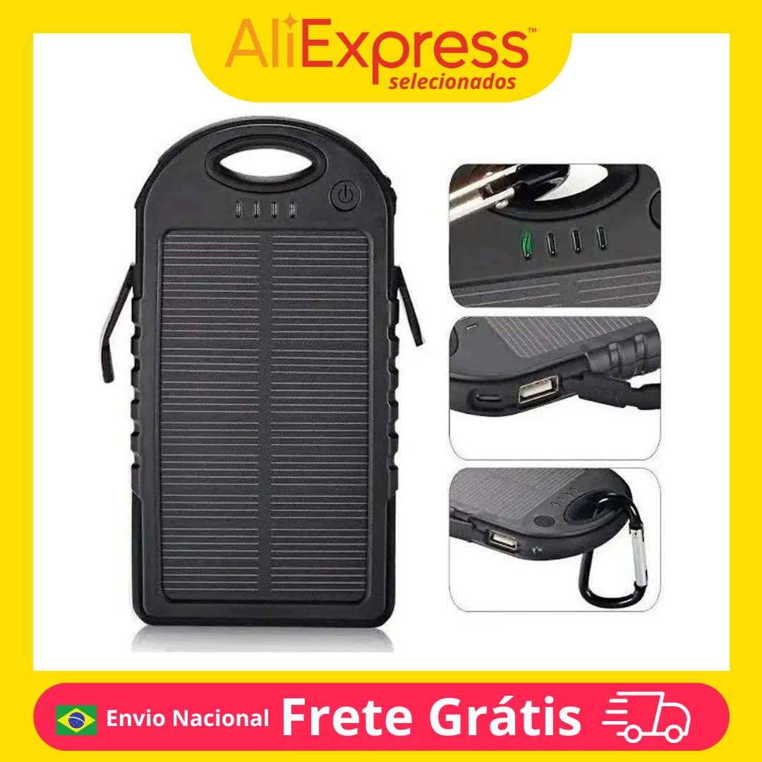 Cargador portátil de energía Solar, Banco de energía de 38000mAh, carga rápida, dos salidas, linterna Led Usb, resistente al agua, FUERTE IMPACTO