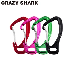 Crazy Shark 4PCS Fishing Aluminum Alloy Carabiner Keychain Outdoor Camping Climbing Snap Clip Lock Buckle Hook Fishing Tool