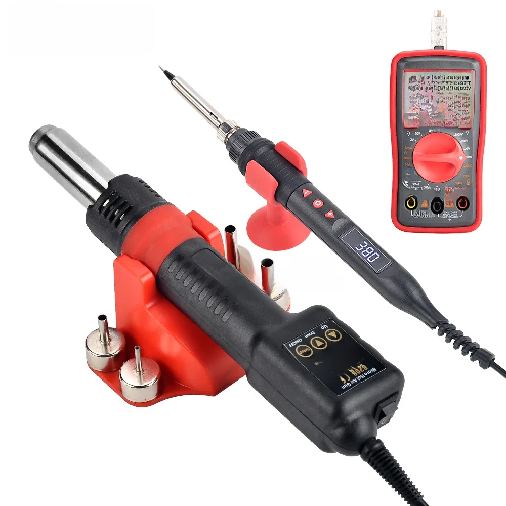 JCD Hot Air Gun 8208 Micro Rework Stacja lutownicza LCD Cyfrowa suszarka do włosów do lutowania 220V 750W Opalarka Spawanie Narzędzia naprawcze — zdjęcie 2