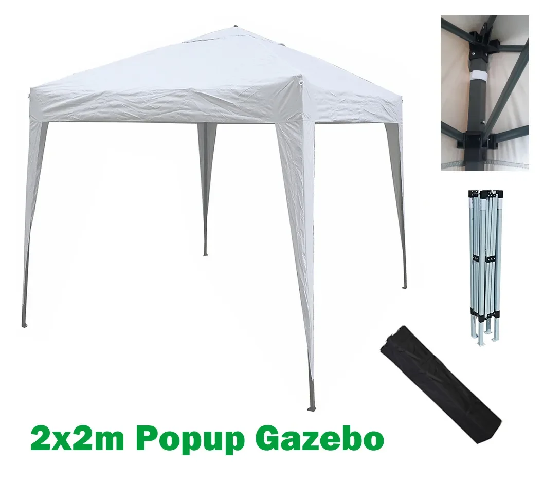 mcc direct 2x2m Pop-up Gazebo Waterproof Outdoor Garden Marquee Canopy No Sides