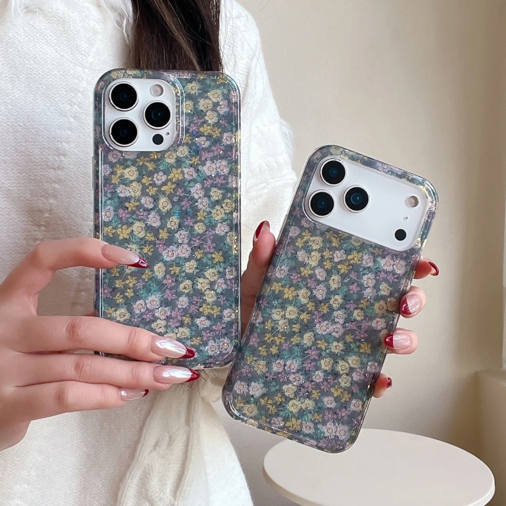 

Niche fashion art oil painting flower phone case for iPhone 17 16 ProMax 14 15Pro fundas Korean INS creative new protective case