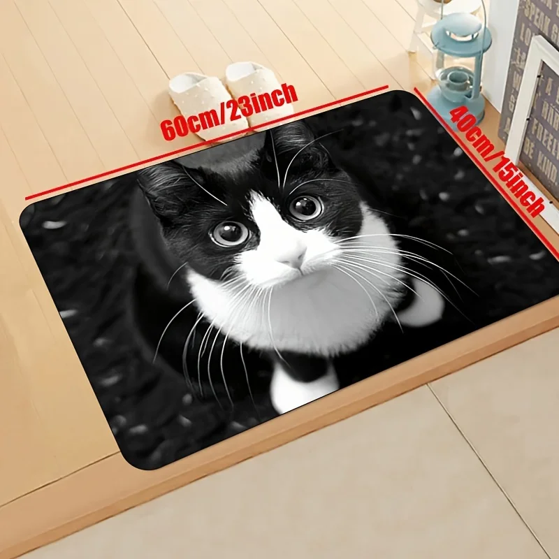 Cute Kitten&Cat Welcome Floor Mat Cat Doormat Bathroom Decor Floor Mat Entryway Accessory Carpet Home Living Room Rugs Kitchen view 6
