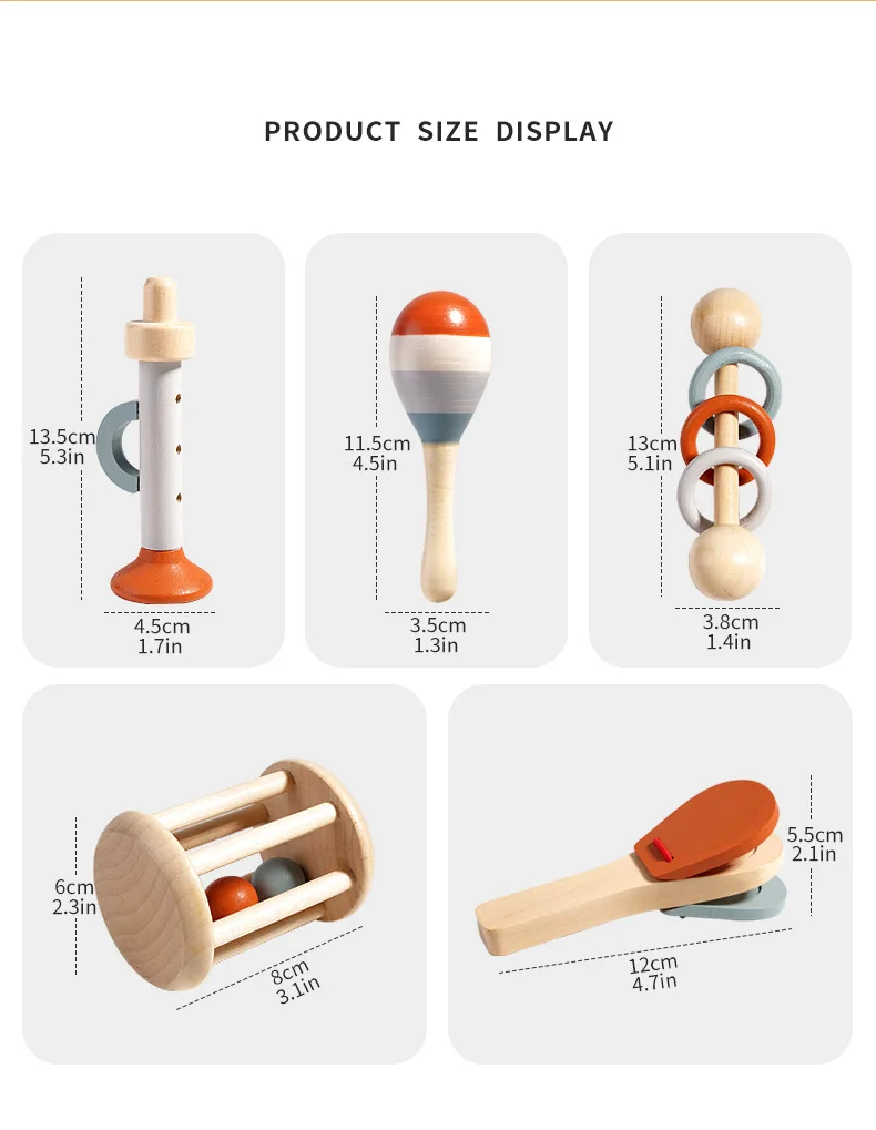 Instrumentos musicales para bebés, juguetes de madera Montessori, juego de xilófono de percusión para niños pequeños, regalos educativos preescolares