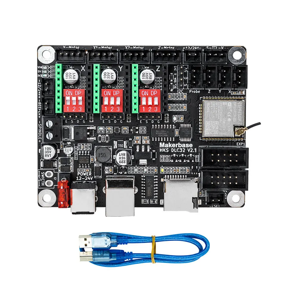 Mks dlc32 controlador offline placa-mãe 32bit esp32 wifi grbl tft tela de toque para desktop cnc peças da máquina gravura a laser