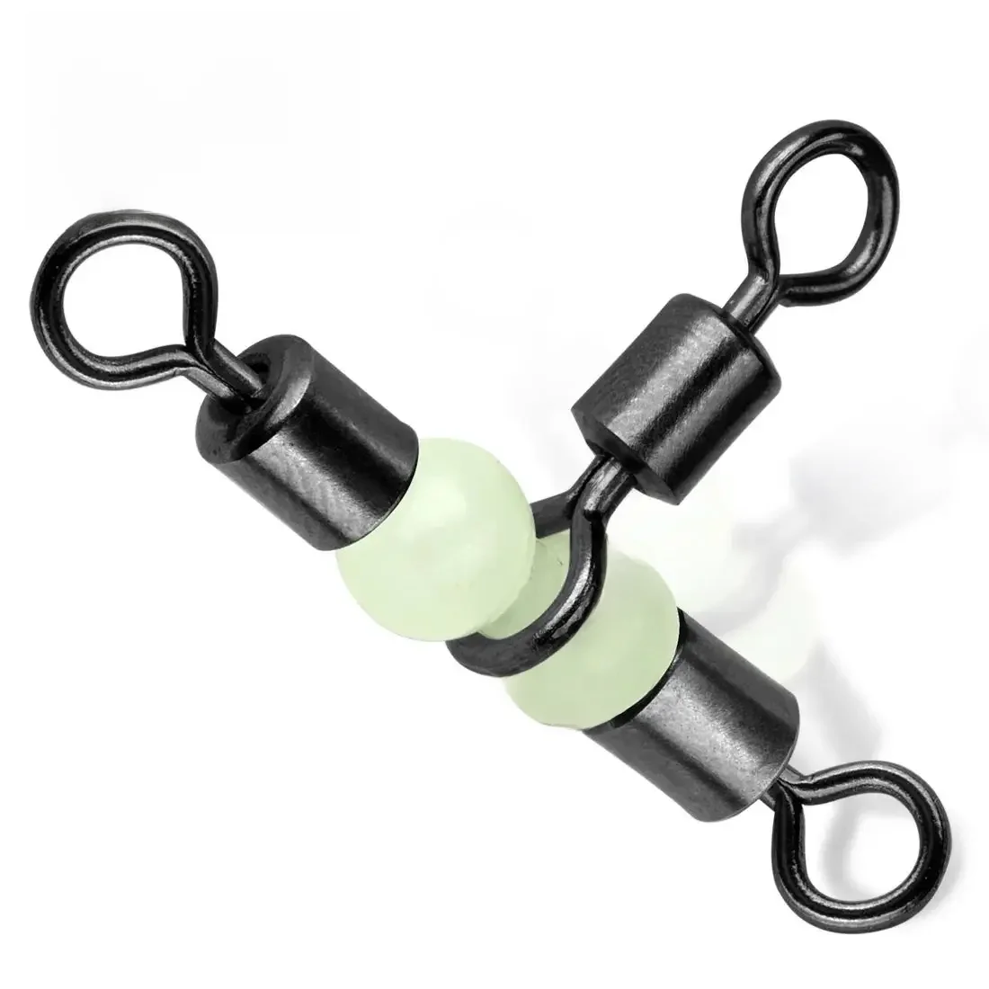 Giroirs Ă 3 voies 15 ~ 60 piĂšces, matĂ©riel de pĂȘche pivotant Ă trois voies, baril de pĂȘche en eau salĂ©e, connecteur de ligne de pĂȘche pivotant avec perles lumineuses