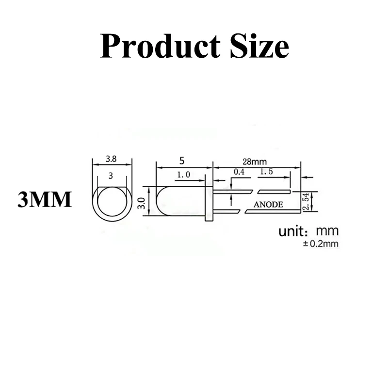 Luz Led roja superbrillante para salpicadero, 100 piezas, Dc 12v, 3mm, diodo emisor de luz con resistencia