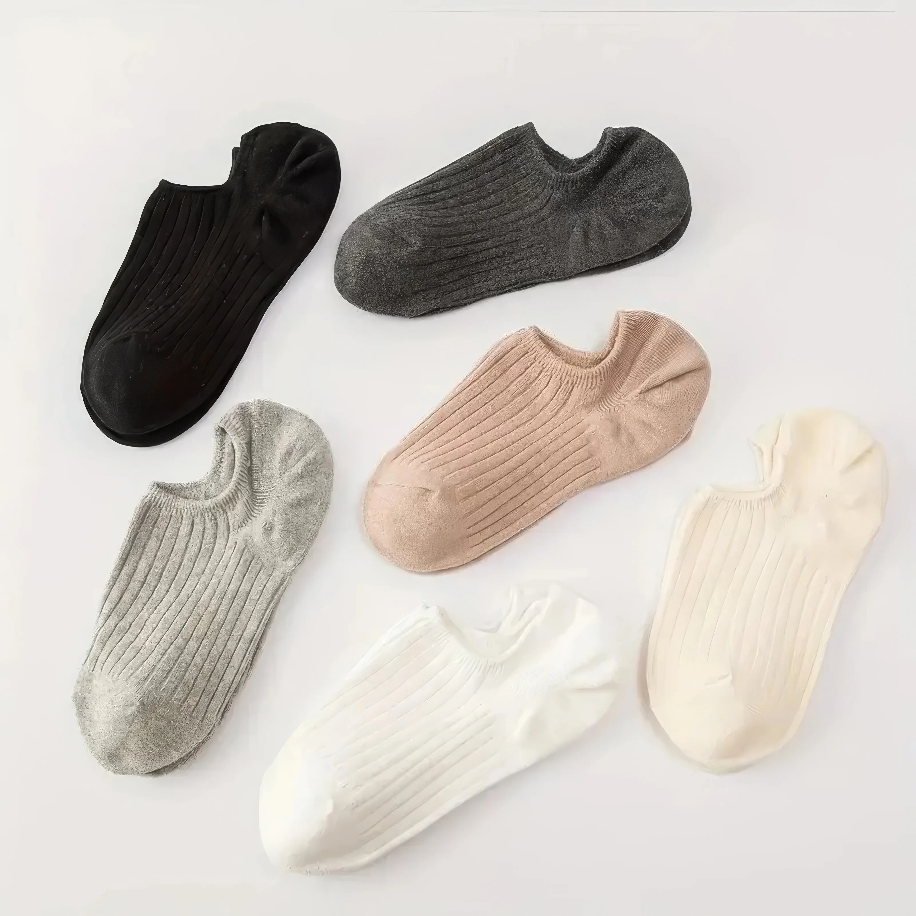 혼합 색상의 보이지 않는 보트 양말 6켤레, 모든 계절에 적합한 범용 미끄럼 방지 로우 컷, 일상적인 스포츠 활동에 적합