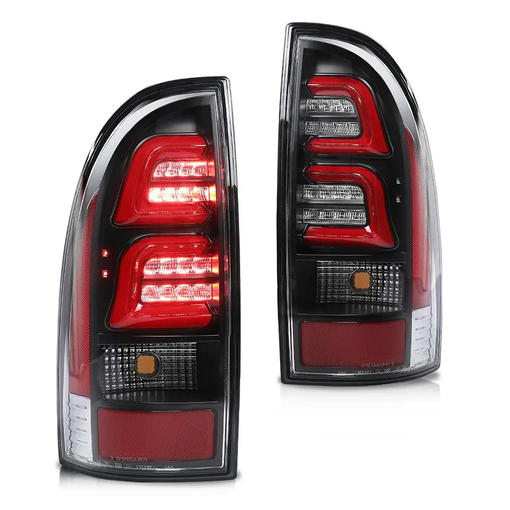 

Led Tail Lights Tail Lamp Assembly Clear Lens Black Housing W/Red Light Bar Left & Right Side Fits Toyota Tacoma 2005-2015