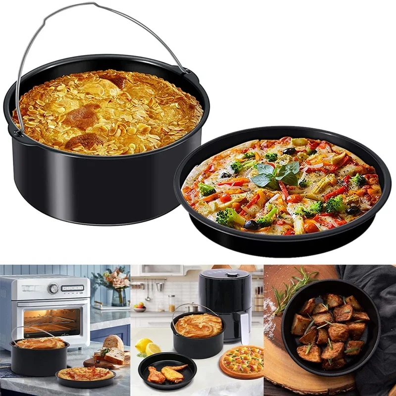 Accessoires de friteuse à Air durables, poêle à Pizza et seau à gâteaux, ensemble d'outils de cuisson pour pain et pâtisserie, accessoires de cuisine