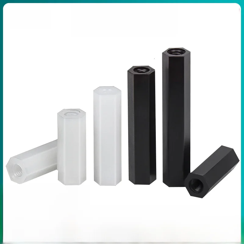 20/ 50szt M2 M2.5 M3 M4 M5 Czarny/Biały Nylon Sześciokątny żeński do żeńskiego Podkładka dystansowa z nylonowego tworzywa sztucznego z gwintem sześciokątnym PCB Płyta główna — zdjęcie 2