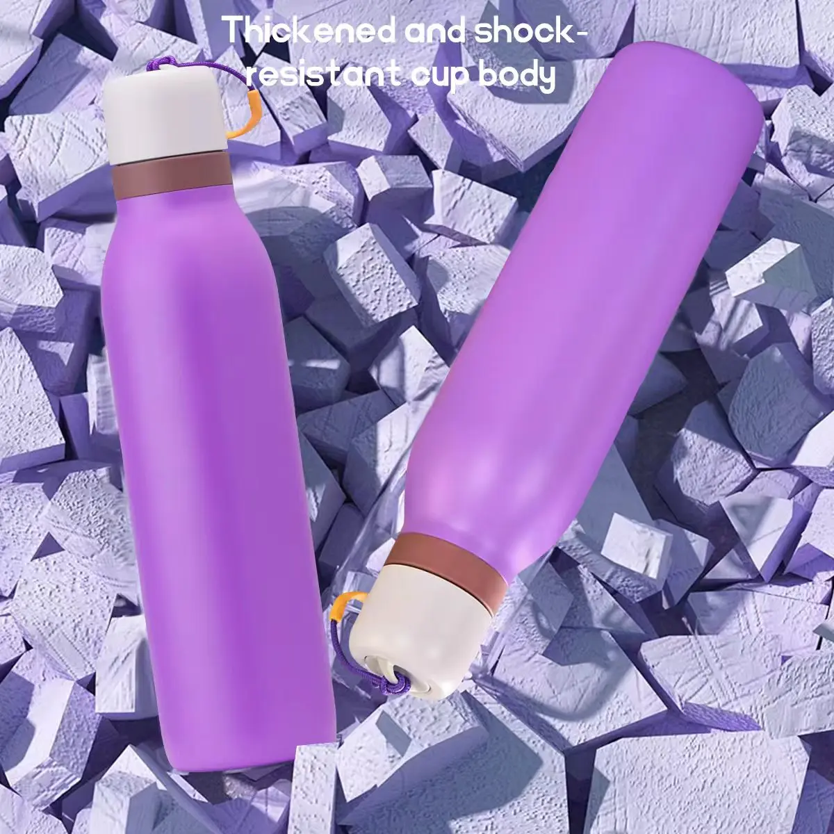 

Owalaa violet bottle 24oz, 710ML, with straw，Suitable for carrying out，heat preservation time more than 24 h.
