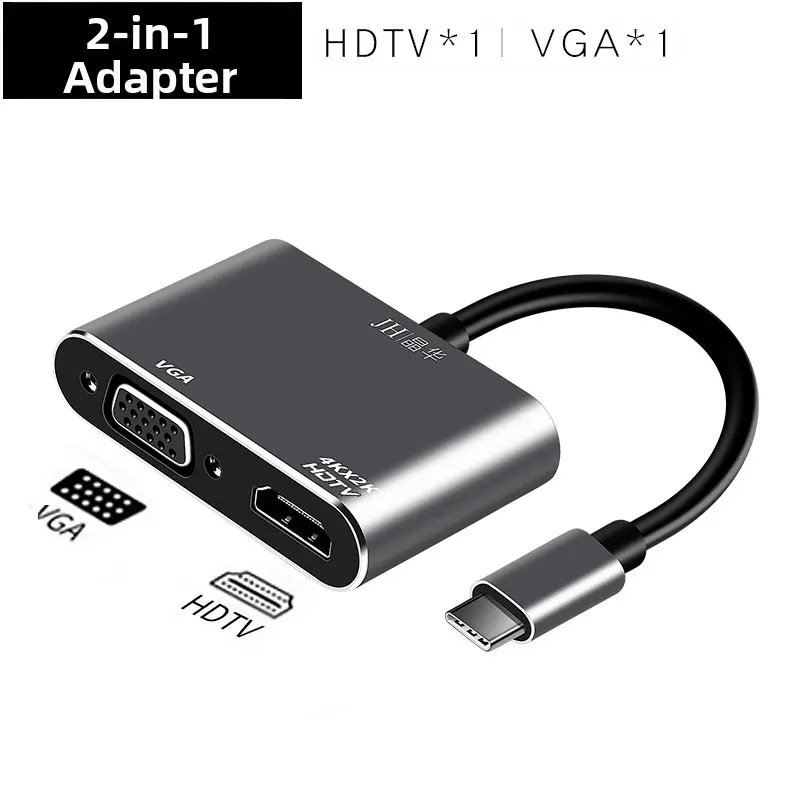 USB C To HDMI-Compatible VGA Type-C Digital AV Multiport Adapter Thunderbolt 3 Converter To 4K 1080P Fast Charging for MacBook