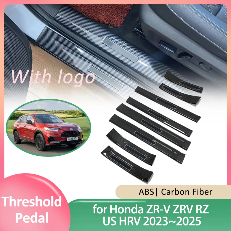 

Car Door Sill Scuff Plate for Honda ZR-V ZRV RZ US HRV 2023~2025 Guards Welcome Pedal Threshold Cover Sticker Decals Accessories