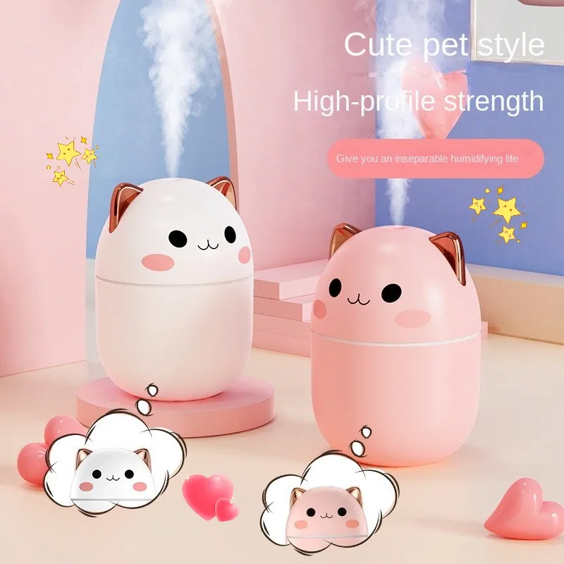 250ml Cute Cat Air Humidifier Oil Diffuse For Home Bedroom Car with Colorful Night Light Aroma Diffuser