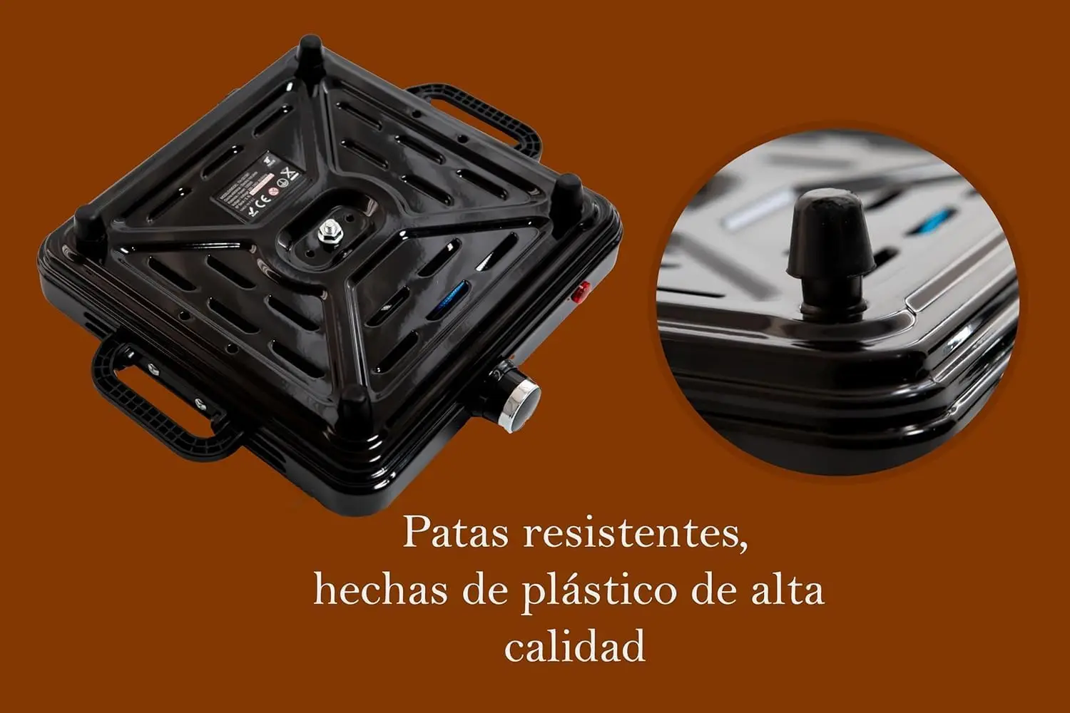 COCINA ELECTRICA HORNILLO 1000W 1 FUEGO PLACA ELECTRICA INDICADOR LUMINOSO POTENCIA REGULABLE CAMPING GARANTIA (1 FUEGO 1000W NEGRO)