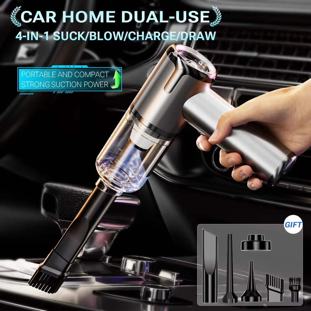 SZUK Aspirapolvere per auto 148000Pa Potente mini aspirapolvere Macchina per la pulizia Forte aspirazione Pulitore wireless portatile portatile