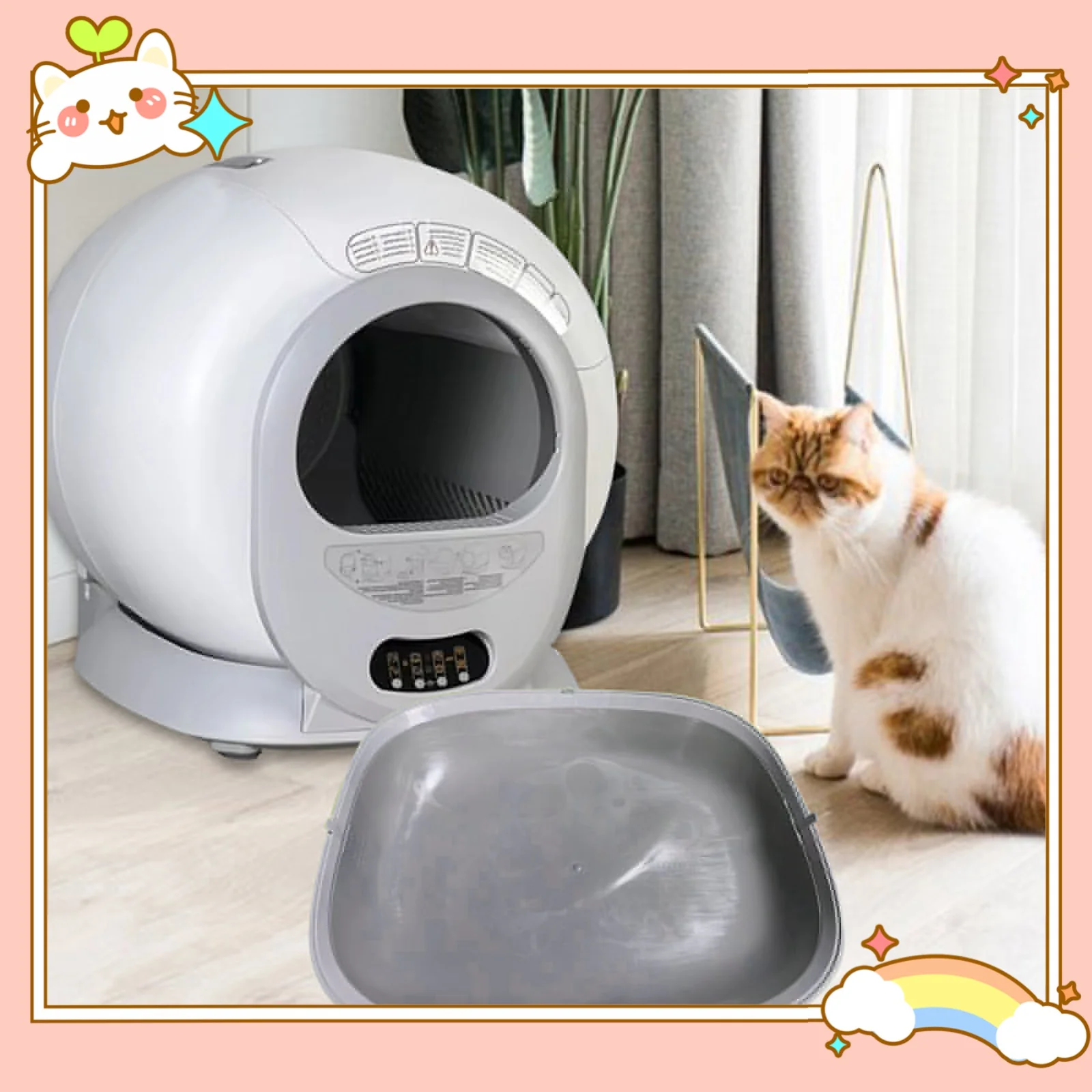 

Коврик для кошачьего туалета, нескользящий гибкий практичный коврик для нижней поддержки кошачьего туалета, базовый коврик для автоматического кошачьего туалета, силиконовый коврик