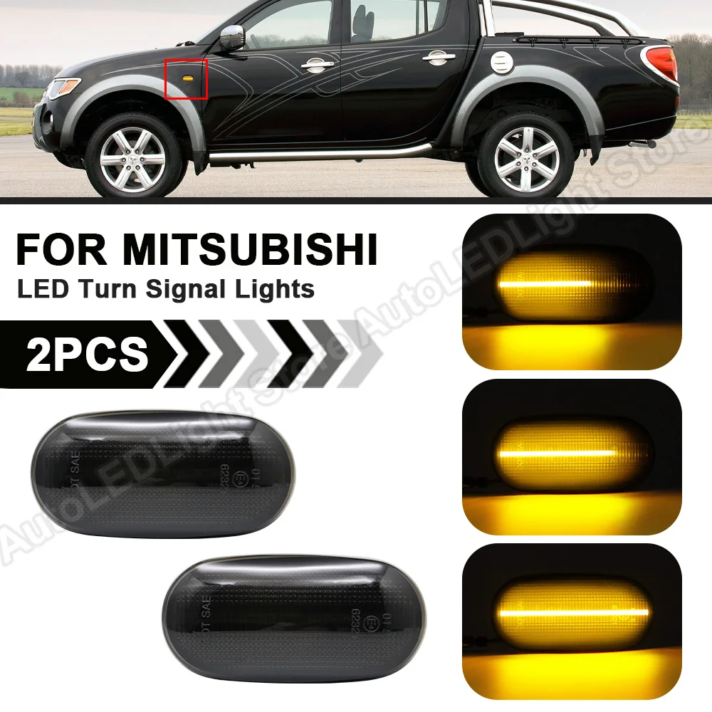 

2PCS LED Turn Signal Lamps For Mitsubishi Triton/L200 2005-2015 Pajero Montero Sport Nativa 2008-2016 Side Marker Blinker Light