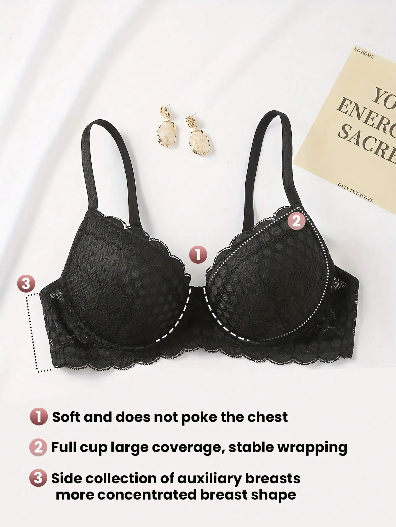 ملابس داخلية نسائية مثيرة من الدانتيل ، مريحة ، مجمعة